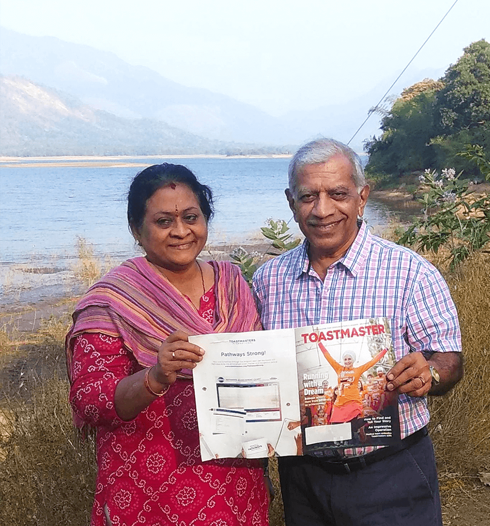 Prior to COVID-19 restrictions, Jyothi and Kothandath Mohandas, DTM, of Palakkad, Kerala, India, visit the Malampuzha Dam—the largest dam and reservoir in Kerala.