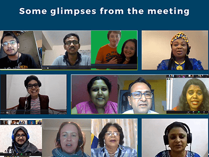 Men and women on Zoom call