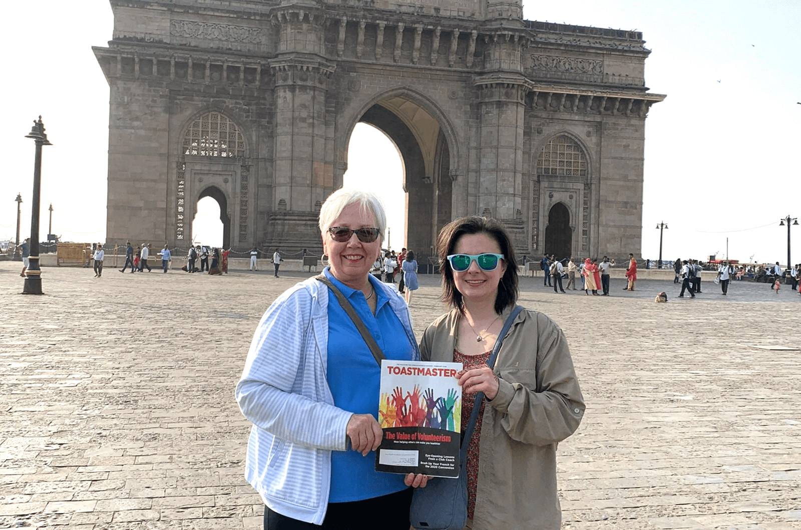 Jen Czapla, (pictured right) with her aunt, Gail, are members of clubs in different states, but travel the world together with their Toastmaster magazine. 