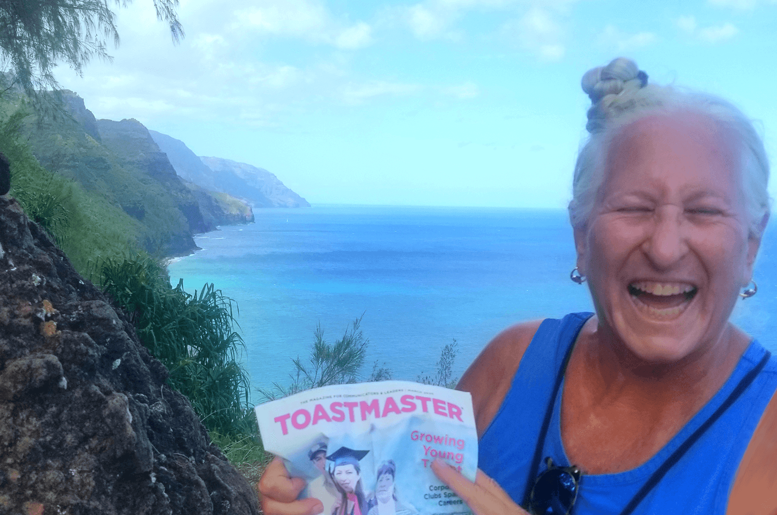 Dale Rosenfeld of Kapaa, Kauai, Hawaii, enjoys a socially distanced hike at the Windy Point on the Kalalau Trail on the island of Kauai.