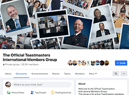 The Official Toastmasters International Members Group web page