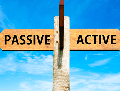 Sign with words active and passive