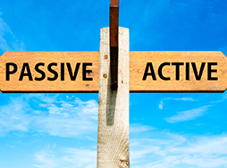 Sign with words active and passive