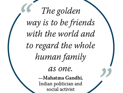 Graphic of Mahatma Gandhi quote