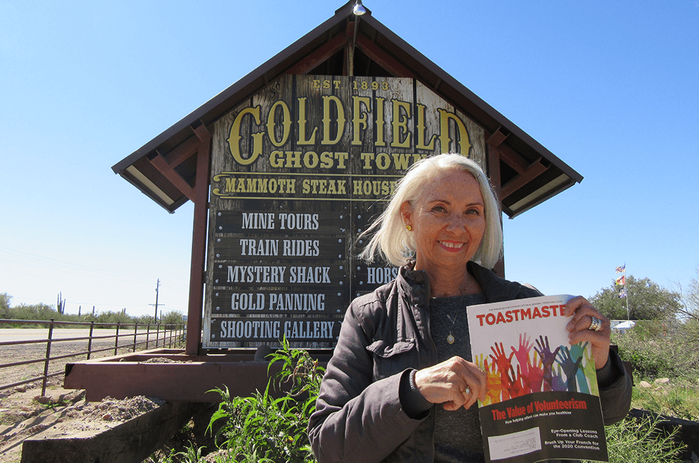 Susan Brushafer of Richfield, Wisconsin, visits the Goldfield Ghost Town in Apache Junction, Arizona, in early 2020. 