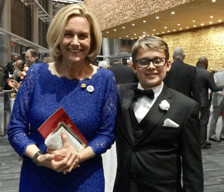 Page and her grandson, Gavin, in their formal wear at the 2017 International Convention in Vancouver, Canada.