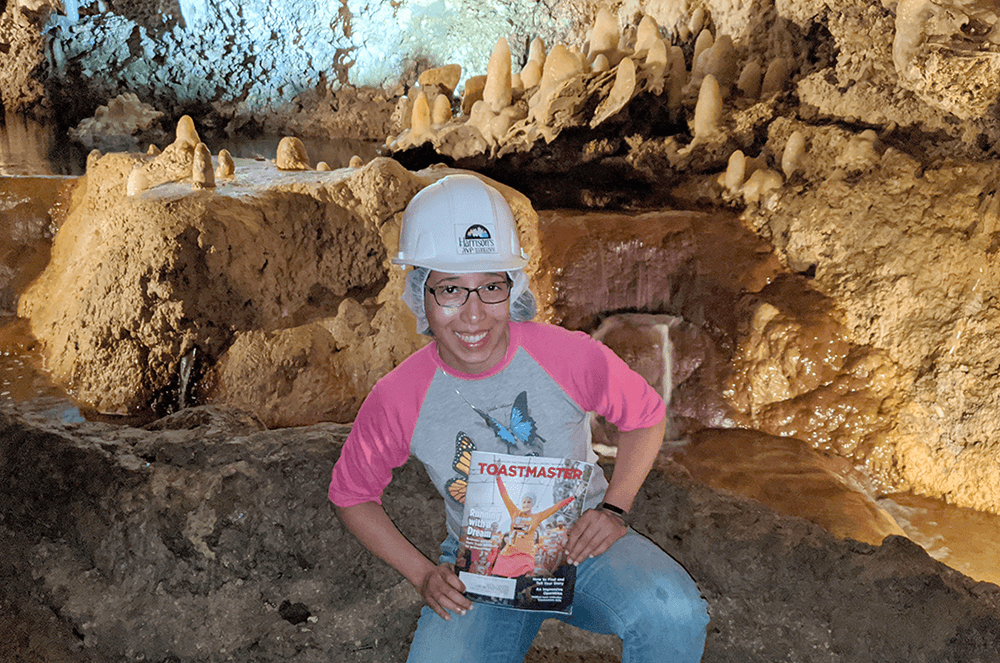 Natalie Davila-Rendon of Windermere, Florida, enjoys a tour through Harrison’s Cave in Allen View, Barbados, while on a pre-pandemic Caribbean cruise.