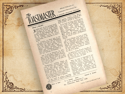 Article from 1954 Toastmaster magazine