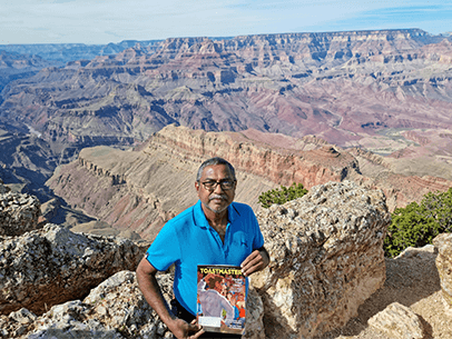 Mohan Morais of Colombo, Sri Lanka, visits the Grand Canyon in Arizona.
