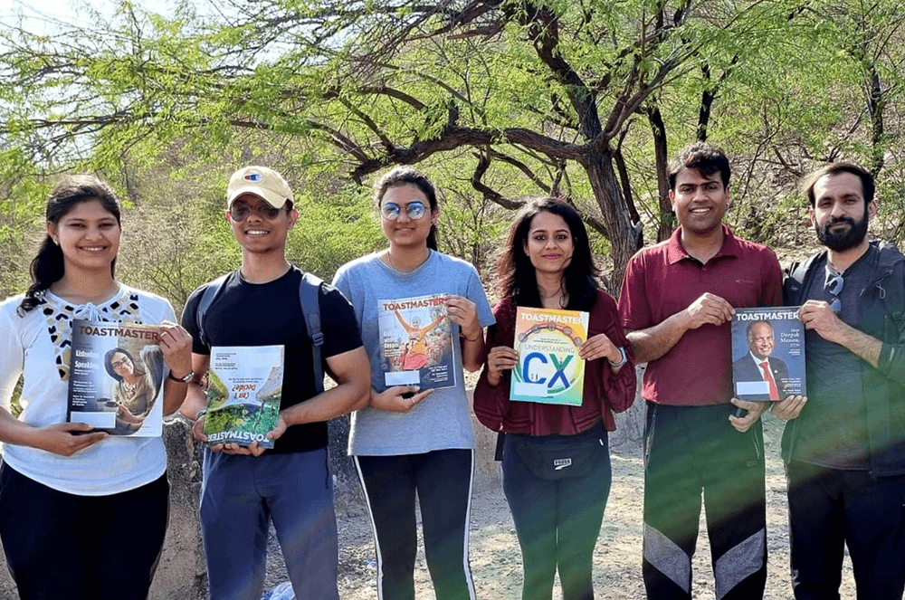 Rajasthan Toastmasters Club of Jaipur, Rajasthan, India, organized a hiking trip with members from different clubs in the area for a fun-filled day.
