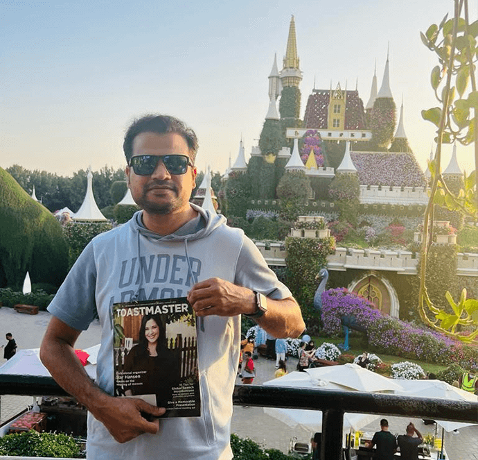 Shanid Thathamadathil of Doha, Qatar, visits the United Arab Emirates’ Dubai Miracle Garden, the world’s largest natural flower garden.