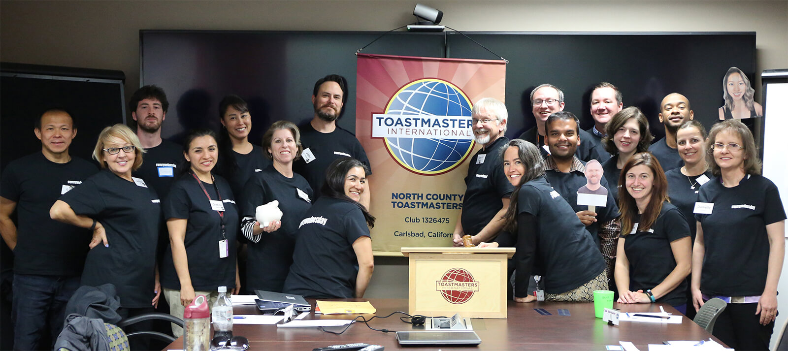 Members of North County Toastmaster club in Carlsbad, California, participate in their #everywednesday campaign to increase awareness and network with colleagues within their company.