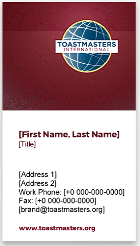 Toastmasters Business Cards vertical 3 thumbnail
