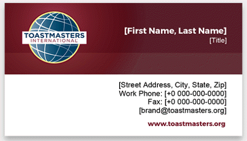 Toastmasters Business Cards horizontal 3 thumbnail