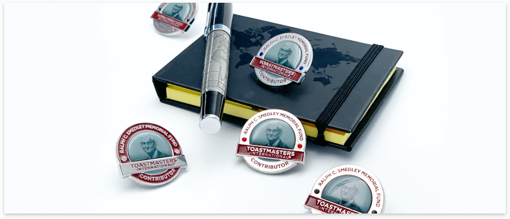 Smedley Fund Contributor Pins, Notebook and a Pen